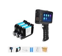 KUMIAN Handheld Printer, 12.7mm Label Printer Smart Handheld Inkjet Printer Qr Bar Lot Code Logo Coding Machine For Glass,Text on Any Surface(Printer with 3 Ink)
