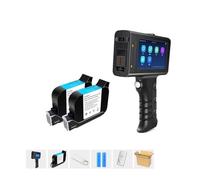 KUMIAN Handheld Printer, 12.7mm Label Printer Smart Handheld Inkjet Printer Qr Bar Lot Code Logo Coding Machine For Glass,Text on Any Surface(Printer with 2 Ink)