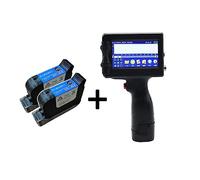 KUMIAN Handheld Printer, Intelligent Hand-held Inkjet Printer Multilingual Switching Ink Cartridge Does Not Encrypt 12.7mm Carton Plastic,Text on Any Surface(Two ink cartridges)