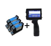 KUMIAN Handheld Printer, Intelligent Hand-held Inkjet Printer Multilingual Switching Ink Cartridge Does Not Encrypt 12.7mm Carton Plastic,Text on Any Surface(Three ink cartridges)