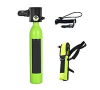 KUMIAN Mini Scuba Tank, Portable Underwater Emergency Spare Gas Cylinder Equipped With A Full Set Of Diving Breathing Apparatus,Professional Diving Packages(Green package A)