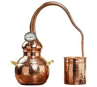 KUMIAO Copper Moonshine Still, 3L Alembic Still with Thermometer - Ideal for Whiskey, Moonshine, Essential Oils - Includes Cooling Pipe - Enhance Your Distilling Experience!
