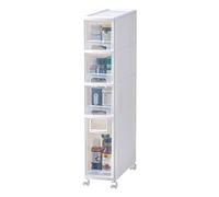 KUMIAO Narrow Slim Rolling Storage Cart - Organize Small Spaces with 3 Tier Drawers - White Plastic Storage Cabinet Beside Fridge - Ideal Kitchen & Bathroom Solution!