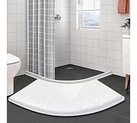 KUMIAO Non-Slip Microfibre Curved Shower Mat - Soft, Washable Bath Mat for Bathroom, Bedroom, Kitchen - 45x110cm - Fan-Shaped Floor Mat - Non-Slip Corner Shower Mat - Ideal for Hallway, Doorway