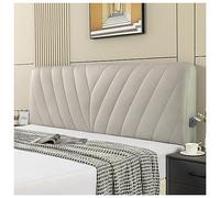 KUMIAO Soft Full Headboard Slipcover - Beige, Technology Cloth Cover for Double/Queen/King Size Bed - Support Cushion - Enhance Bedroom Décor