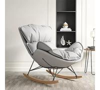 KUMIAO Upholstered Rocking Chair - Indoor Bedroom & Lounge Chair, Modern And Comfortable Design, Perfect For Balcony & Outdoor Camping, Zero Gravity Recliner