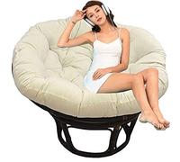 KUMIAO Waterproof Round Papasan Chair Cushion - Large Overstuffed Seat Cushion for Indoor and Outdoor Use - Ultimate Comfort and Style for Rocking Chairs