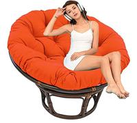 KUMIAO Waterproof Round Papasan Chair Cushion - Large Overstuffed Seat Cushion for Indoor and Outdoor Use - Ultimate Comfort and Style for Rocking Chairs
