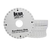 Kumihimo - Beadsmith 6" Round Braiding Disc - Plus Instructions, White,KD604