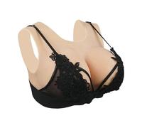 KUMIHO Silicone Breasr Forms Realitic Breastform Round Collar with Hollow back for Crossdresser Transgender Mastectomy Asian Yellow C Cup