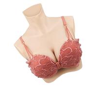 KUMIHO Silicone Breast Forms Realistic Breastplate 8G Breast Forms for Crossdressers Cosplay Drag Queen D Cup Asian Yellow