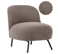 Beliani Modern Armchair Kumla Boucle Taupe