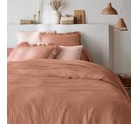 Kumla Plain Cotton Muslin Duvet Cover Sienna