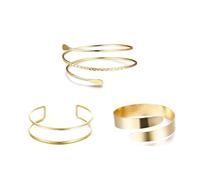 KummerSaprk 3PCS Arm Cuff for Women Gold Upper Arm Cuff Jewelry Greek Goddess Accessories Halloween Jewelry, Metal, no gemstone