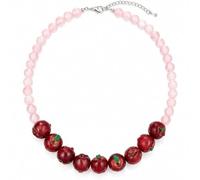 KummerSaprk Apple Necklace Red and Blue Fruit for Women 2000s Chunky Y2k Beaded Necklaces Dopamine Jewelry Gifts, L, Zinc, No Gemstone