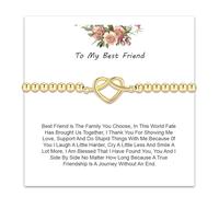 KummerSaprk Best Friend Bracelet for Women Friendship Bracelets Wave Bracelet for Best Friend Soul Sister Birthday Gifts Daughter Bracelets Mothers Day Gifts, A3:GOLD, Zinc, no gemstone