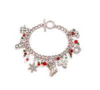 KummerSaprk Christmas Bracelet Womens Gifts for Christmas Snowflake Christmas Tree Bracelets Christmas Charm Bracelets Christmas Accessories Jewelry Christmas Stockings Stuffers, Adjustable, Alloy, no