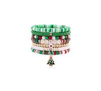 KummerSaprk Christmas Bracelet Womens Gifts for Christmas Snowflake Christmas Tree Bracelets Christmas Charm Bracelets Christmas Accessories Jewelry Christmas Stockings Stuffers, Adjustable, Alloy, no