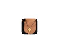 KummerSaprk Chunky Cross Necklace for Women Gold Charm Rope Necklace with Pendant Rhinestone Cross Necklace Chunky Necklaces for Women Trendy Statement Layered Jewelry Gift, Alloy, no gemstone