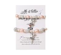 KummerSaprk Dance Bracelet Dance Recital Gifts for Dance Lover Team, Ballerina Gift Ballet Dancer, Dancing School Competition Gifts for Ballet Friends Mate, Beads, no gemstone