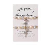 KummerSaprk Dance Bracelet Dance Recital Gifts for Dance Lover Team, Ballerina Gift Ballet Dancer, Dancing School Competition Gifts for Ballet Friends Mate, Beads, no gemstone