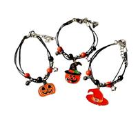 KummerSaprk Halloween Bracelets Halloween Charms Bracelet Boo Basket Stuffers for Women Pumpkin Bracelet Friend Ship Bracelets Halloween Jewelry Gifts for Women, Adjustable, Alloy, no gemstone