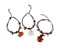 KummerSaprk Halloween Bracelets Halloween Charms Bracelet Boo Basket Stuffers for Women Pumpkin Bracelet Friend Ship Bracelets Halloween Jewelry Gifts for Women, Adjustable, Alloy, no gemstone