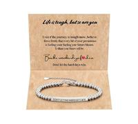 KummerSaprk Inspirational Bracelets for Women Dont Let the Hard Days Win Bracelet Motivation Message Jewelry Adjustable Beaded Bracelet Encouragement Gift for Her Daily Wear, L, Stainless Steel, no