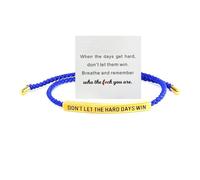 KummerSaprk Remember Who The F You Are Bracelet Dont Let The Hard Days Win Bracelet Motivational Bracelets for Women Braided String Inspirational Gifts, Alloy, no gemstone