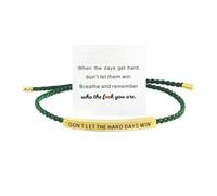 KummerSaprk Remember Who The F You Are Bracelet Dont Let The Hard Days Win Bracelet Motivational Bracelets for Women Braided String Inspirational Gifts, Alloy, no gemstone