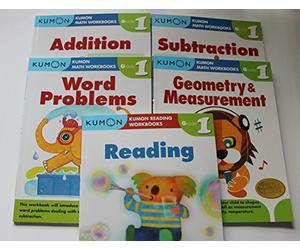Kumon Grade 1 Math+Verbal (5 books) - Reading, Addition, Subtraction, Geometry & Measurement and Word Problem