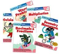 Kumon Grade 4 Math workbooks (5 books) - Decimals & Fractions, Multiplication, Division, Geometry & Measurement and Word Problem