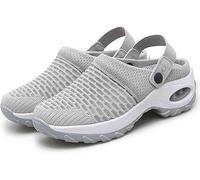 kumosaga Women's Orthopedic Clogs with Air Cushion Support to Reduce Back and Knee Pressure Lightweight Beach Shoes Outdoor Slippers Walking Shoes (Color : Grey, Size : 38)