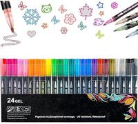 kumosaka Dreamy Sparkle Dual-Line Contour Pen Set with Metallic Outline, Double Line Outline Art Pen, Fast Dry Shimmer Markers for Art, Scrapbooking, Cards & DIY Crafts(24 Colors)