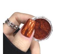 Kumquat Chrome Nail Powder Magic Metallic Mirror Effect Holographic Glazed Fine Glitter Gel Nails Pigment Dust Decoration for Salon Manicure Art Design with Sponge Stick