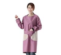 Kumquat Classic Fashion Aprons for Women Waterproof Oil Proof Long Sleeve Apron Smocks Overalls Adult for Home Furnishing Kitchen, Purple, One Size