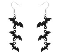 KUMSODE 1 Pair of Halloween Long Earrings, Generic Bat Earrings, Women's Long Hanging Earrings, Halloween Vampire Costume Accessories, Modern Gothic Jewellery, Acrylic