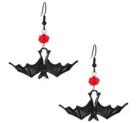 KUMSODE 1 Pair Punk Halloween Bat Earrings Black Bat Earrings Ghost Bat Ruby Earrings Vampire Bat Jewellery for Women