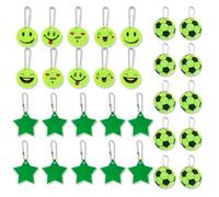 KUMSODE Pack of 30 Safety Reflector Pendants, Key Chains, Children's Reflector Pendant for Doll Seats, Backpack, Handbag, Jackets, Wheelchair, Walking, Running, Party Bags