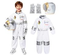 KumSoomliy Astronaut Costume for Kids Toddlers Space Costume with Space Helmet and Gloves Birthday Gift for Age 7-8 Years