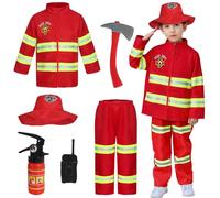 KumSoomliy Fireman Costume for Kids Boys Firefighter Costume Age 5-6Y