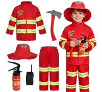 KumSoomliy Fireman Costume for Kids Fancy Dress for Halloween Age 7-8Y