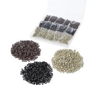 Kun Na 1500 Pcs 5.0mm Silicone Lined Micro Rings Links Beads for Bonding Hair Extensions (Colors Mix)
