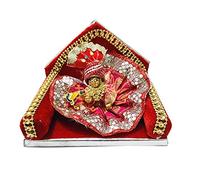 KUNAL Ladoo Gopal or Bal Gopal Red Gaddi Lord Krishna Aashan with laddo Gopal and Cloth Swing for Home Temple mandir Home showpiece - (L x H) (5 X 4.25) Inch