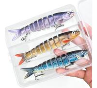 KUNANG Multi Jointed Swimbaits Lifelike Fishing Lures for Freshwater or Saltwater, Multi Jointed Slow Sinking Bionic Lifelike Swimbaits Fishing Baits Set (A)