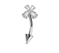 KUNASSHIR Reverse Butterfly Rook Piercing Jewellery 16G Curved Barbells Stainless Steel Eyebrow Piercings 16G Cartilage Daith Helix Earrings Navel Bar