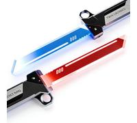 KUNBBEUR Lightsaber Toy Duel Master Set Retractable Double Bladed Lightsaber Toy for Kids Interactive Blue & Red Glowing Sword with Swing-Activated Light Role Play Battle Toys for Boys & Girls