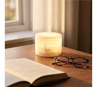 KUNBBEUR Marble Touch Lamp, Rechargeable Bedside Table Lamp, Night Light with 7 RGB Colours, Dimmable Natural Stone LED Ambient Light for Bedroom, Living Room, Office Decor (Jade Three-Color Model)