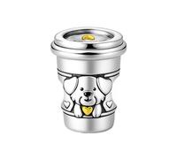 KunBead Coffee Cup Heart Love Cute Puppy Dog Birthday Bead Charms Compatible with Pandora Charm Bracelet for Women