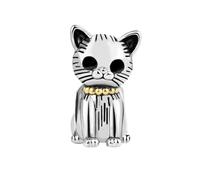 KunBead Cute Cat Kitten Pet Bead Birthday Charms Compatible with Pandora Charm Bracelet for Women